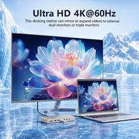 Hub USB C USB-C vers 2 adaptateurs multiports HDTV DP Hub 16-en-1 avec triple moniteur Station d'accueil pour écran 4K Hub pour ordinateur portable