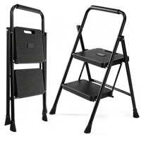 Échelle à 2 marches, marchepied pliable, base large avec marches antidérapantes, échelle portable, échelle robuste.