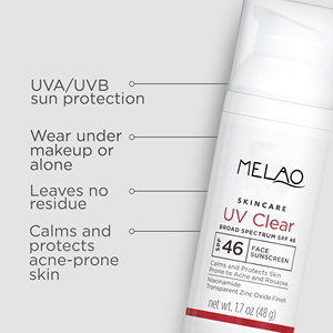 <span class=keywords><strong>Crème</strong></span> <span class=keywords><strong>solaire</strong></span> visage transparente UV SPF 46 <span class=keywords><strong>crème</strong></span> <span class=keywords><strong>solaire</strong></span> sans huile avec oxyde de zinc protège calme les peaux sujettes à l'acné légère pompe soyeuse - Product Image 5