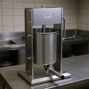 Embutidora manual vertical de salchichas Vevor de 10L, máquina de llenado de carne de acero inoxidable 304 para uso comercial - Product Image 2