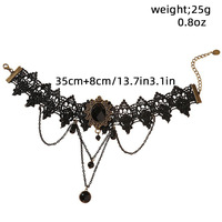 Chaîne de clavicule en dentelle vintage YW, style gothique, accessoire personnalisé, collier avec pendentif en dentelle