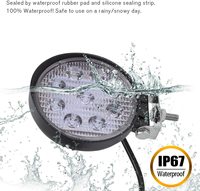 Projecteur Led forme ronde, éclairage de travail, camion, lampe carrée, 2x3 pouces, 27W, 12V, 4x4 24 V, pour voiture