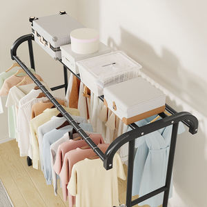 <span class=keywords><strong>Étagère</strong></span> de rangement métallique double niveau personnalisable, anti-rouille, stable et robuste, pour vêtements et sacs, chambre, balcon, salon - Product Image 2
