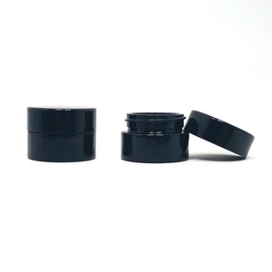 In Stock 5ml Black UV Concentrate <b>Small</b> Jar Cosmetic Skin Care Eye Cream Violet Glass <b>Container</b> with Black Plastic Lid - Product Image 3