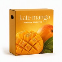 Boîtes à mangues en carton ondulé imprimées sur mesure, carton d'expédition pour fruits en kraft avec poignée, fabricant OEM en gros