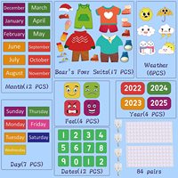 Robe préscolaire émotion météo saison jours de la semaine montessori sensoriel feutre activité calendrier histoire planche pour enfants