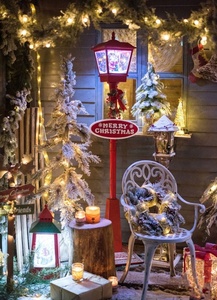 Farola Navideña con Nieve, Luces LED, Música, Santa Claus, Muñeco <span class=keywords><strong>de</strong></span> Nieve, Decoración Navideña - Product Image 6