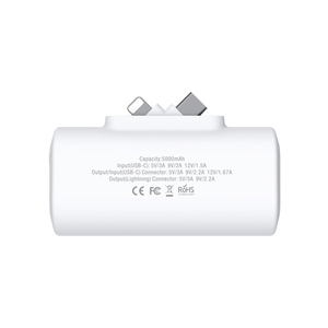 New Mini Capsule ngân hàng điện 5000ah <span class=keywords><strong>Battery</strong></span> <span class=keywords><strong>Pack</strong></span> Charger 12 Wát nhanh nhỏ gọn Powerbank sạc di động - Product Image 1