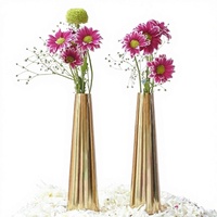 Vase à fleurs en aluminium fait main de qualité supérieure, style Art Déco, écologique, résistant à la rouille, base antidérapante, léger, pour table, spa INSH