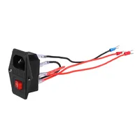 3DSWAY Suku Cadang Printer 3D 110V/220V 10A Power Supply Socker Switch Tripod Feet dengan Perlindungan Sirkuit Pendek Sekring dengan Kabel 20cm