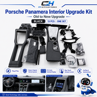 Porsche Panamera 2010-2016 13-teiliges Innenraum-Upgrade-Kit Schwarz 12,3 Zoll Android-Display Kabelloses CarPlay Android Auto