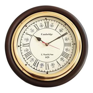 Classic <b>Office</b> Wall Clock 16-Inch Brass & Wood Enhancing <b>Decor</b> <b>Accessories</b> with Timeless Design Easy-To-Read Face Reliable Quiet - Product Image 2