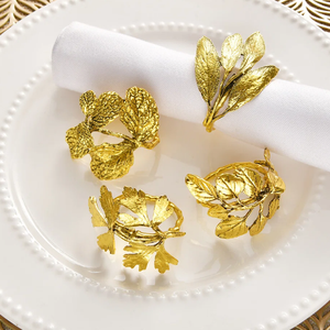 Servilletero con acabado dorado, Decoración de mesa, accesorios de Metal, elegante banquete de boda, fiesta de cumpleaños, servilletero de Metal - Product Image 6