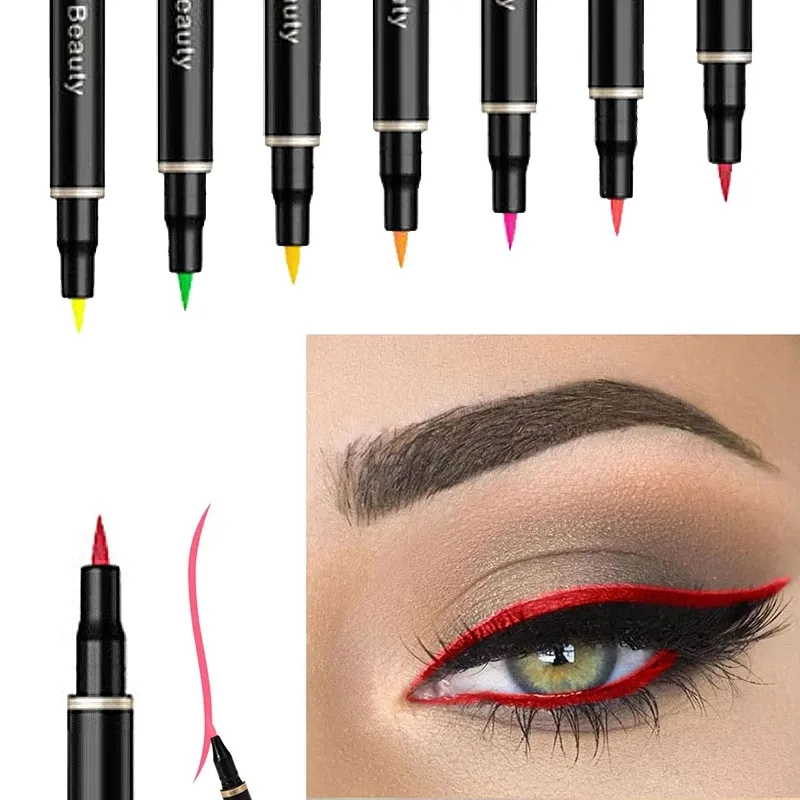 12 Colors Eyeliner Liquid Pencil Waterproof Easy To Wear Make Up Matte Eye Liner Blue Red Green White Gold Brown Eyeliner