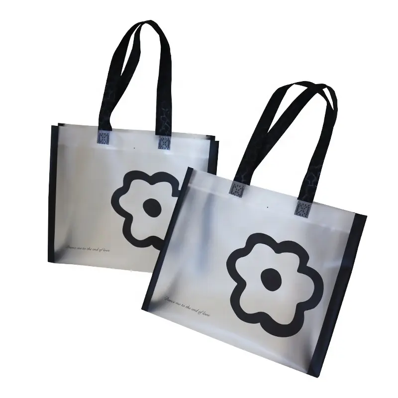 PVC frosted clothing store waterproof tote bag gift packaging shopping bag high-grade simple packing bag