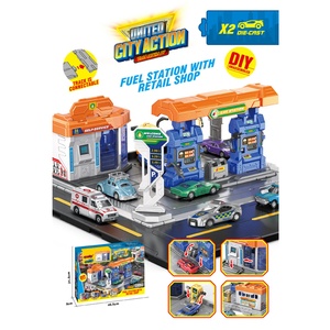 Nuovo 6 IN 1 Garage giocattolo con i parcheggi di auto da corsa seminati <span class=keywords><strong>Set</strong></span> combinazione di giocattoli con scene illuminate giocattoli - Product Image 1