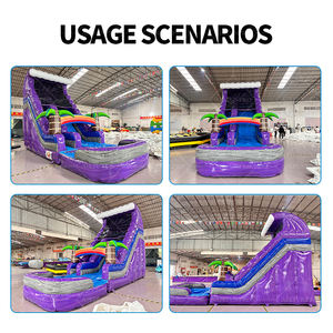 Toboggan aquatique <span class=keywords><strong>gonflable</strong></span> commercial en PVC effet marbre de 18 pieds, double piste avec piscine, idéal pour événements et locations de 20 pieds, pour enfants et adultes - Product Image 4