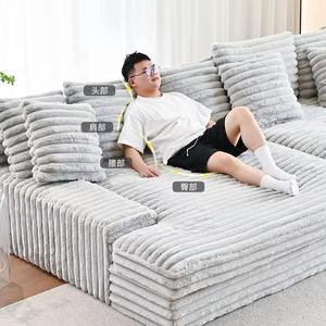 Tempat tidur Sofa malas, kursi Modern bahan korduroi vakum terkompresi mewah untuk ruang tamu kamar tidur spons untuk furnitur apartemen - Product Image 5