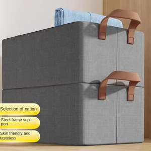 Design moderno Dobrável Caixa De Armazenamento Dobrável Gavetas do Armário com Alça para Clothes & Jeans Tecido Lavável Organizador Bin - Product Image 3