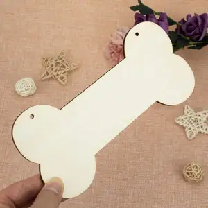 KRAFF DIY Front Door Decorative Dog Bone Dog House Wooden Sign Dog Bone Shaped Sign Wooden Hanging Plaques Signs