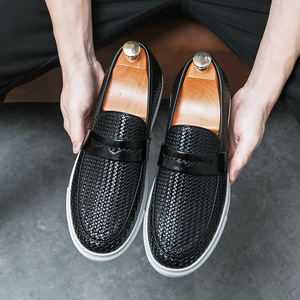 Zapatos de Boda de Verano para Hombre, Transpirables, Ligeros, con Diseño Sólido, Entresuela de Goma Antideslizante, Cierre Deslizante, Parte Superior de Cuero PU - Product Image 3