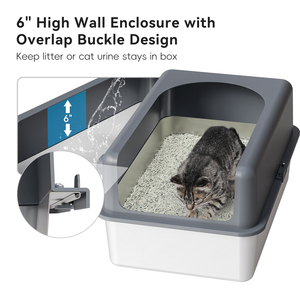 Langlebige pulver beschichtete Edelstahl Schwarz Farbe Custom ized Kitty <span class=keywords><strong>Cat</strong></span> Toiletten box Großhandel Große Haustier Katzenstreu Pfanne Sandkasten - Product Image 6