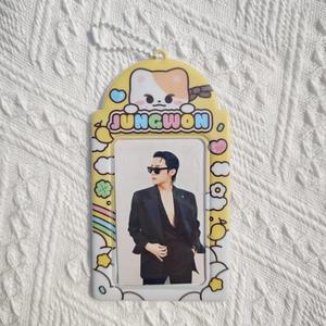 Wholesale Customizable Kpop Korea Style Double Sided PVC Photocard Holder Case <b>Mini</b> PVC <b>Keyring</b> for Credit Card Use - Product Image 1