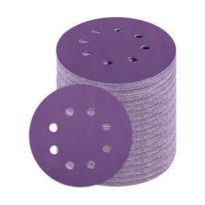 5 Inch 8 Holes <strong>Hook</strong> <strong>and</strong> <strong>Loop</strong> Purple Sandpaper for Random Orbital Sander, Woodworking, Automotive Sanding Grinding Tools - Product Image 3