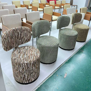 Tamburound Nordic Fabric Swivel Makeup <strong>Stool</strong> with Rotating Backrest for <strong>Bedroom</strong> Dressing Chair - Product Image 1