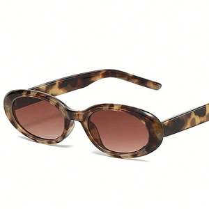 Gafas de Sol Retro de Moda 2025 con Logotipo Personalizado, Estilo Punk con Estampado de Leopardo, Protección UV400, Montura Pequeña Ovalada, Estilo Y2K - Product Image 1