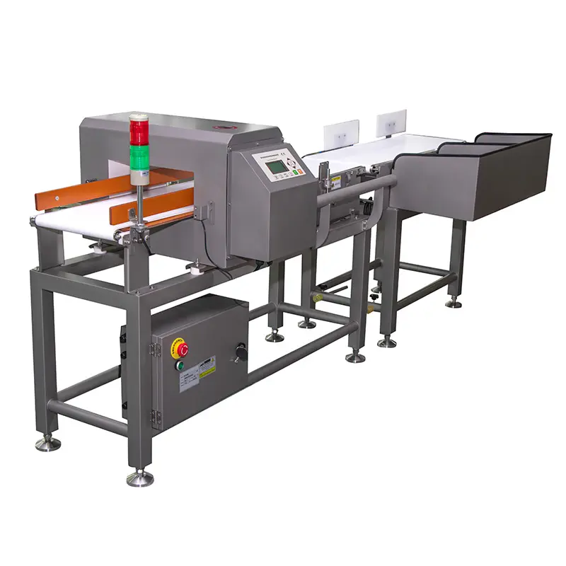 Food Industry Tunnel Food Metal Detector and Weighing Conveyor Belt Machine Checkweigher