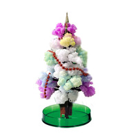 Grand arbre magique en cristal en croissance, kit de papier multicolore vibrant, ensemble de décoration interactive pour les fêtes, magnifique ornement de table