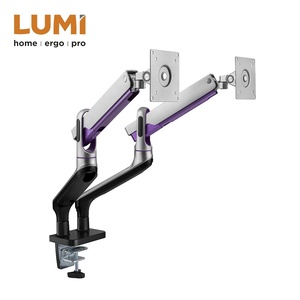 LUMI Dual Monitor Desk Mounts Premium <span class=keywords><strong>Double</strong></span> VESA Aluminium Swivel Spring-Assisted Monitor Arm Stand for 32 Inch Computer Screen - Product Image 5