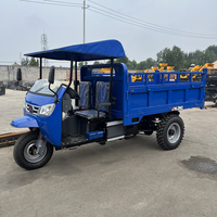 Tricycle benne basculante diesel robuste, capacité de charge de 3 tonnes, carrosserie ouverte avec pompe hydraulique pour l'exploitation minière et la construction