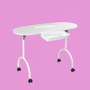 Hot Selling Cheap Nail Station Salon Furniture Sets Folding Portable Nail Table Beauty Salon Manicure Nail Tables