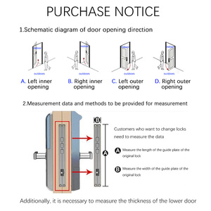 Serrure intelligente bon marché en acier inoxydable chambre à coucher serrure numérique en métal hôtel serrure client Mobile NFC déverrouiller serrure à empreinte digitale hôtel Ttlock - Product Image 6