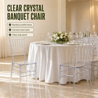 Chaises de banquet transparentes, chaise d'hôtel, chaise de banquet en plastique, luxe pour les mariages, les événements hôteliers