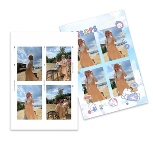 Carte de vœux personnalisée à quatre grilles, impression <span class=keywords><strong>collage</strong></span> 4 panneaux avec pelliculage brillant sur carton pour cadeau souvenir, impression offset - Product Image 1