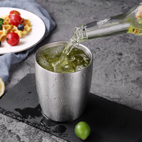Ensemble de tasses à double paroi en acier inoxydable 304, qualité alimentaire, 6-10 pièces, contemporain, compatible lave-vaisselle, pour bière et vin, cuisine, vente en gros, personnalisable