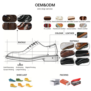 OEM Custom Cowhide Waterproof Breathable Comfort Height Increasing Hard-Wearing Lace-Up Oxfords Formal Shoes Rubber Heel <b>Clamp</b> - Product Image 3