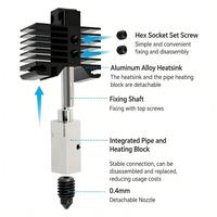 Kit de remplacement pour imprimante 3D, ensemble de buse en acier trempé, chauffage rapide à haute température, compatible BambuLab X1 P1P