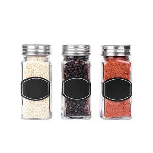 Spice Container Square Glass Spice Storage Container Seasoning Bottles 4Oz Spice Glass Jar With Shaker