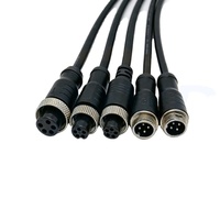 Connecteur d'aviation étanche GX12/M12 4/5 broches mâle/femelle en laiton 5A 125V avec boîtier en alliage de zinc et câble surmoulé pour