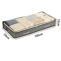 Nouvel ensemble de sacs de rangement gris pour lit 100x50x15cm – Rangement moderne et pliable anti-poussière pour couettes et vêtements