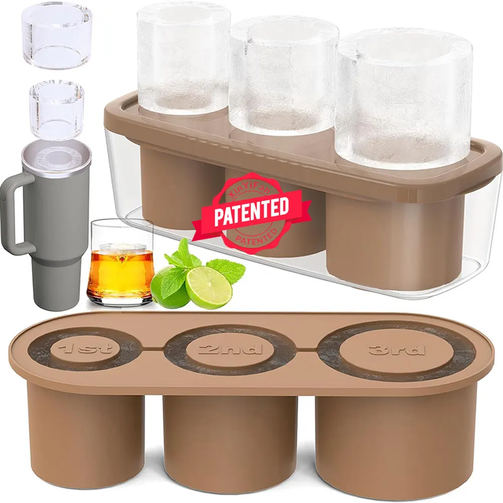 100% Silicone réutilisable Non toxique grand cylindre creux rond moule de plateau de fabricant de glaçons pour accessoire de tasse Stanley