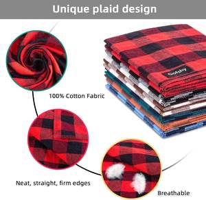 Gofshy Boy Bandana Large-Echarpe bleue noire pour chien Buffalo Plaid Printing Adjustable Bib Mouchoir Accessoires pour Medium Large - Product Image 3