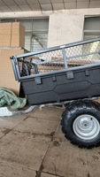 Remorque benne en acier pour VTT, à attacher à l'arrière, pour le transport de marchandises en extérieur, compatible camion, moto, VTT, camping-car et utilisation agricole