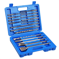 Ensemble de 17 forets et burins SDS Plus pour perceuse à percussion, forets en carbure pour béton et maçonnerie, burins plats pointus avec étui de rangement