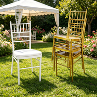 Chaises Chiavari modernes empilables en aluminium de haute qualité pour événements, fêtes, mariages, en or et blanc, chaises de location