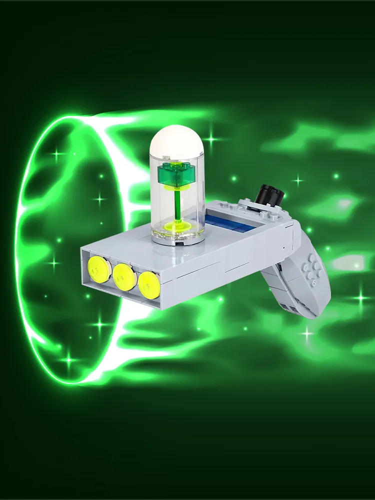 GoldMoc Rick   Morty Portal Gun Building Blocks Set Cartoon Anime Toy Full Gobricks MOC Compatible with LEGOES